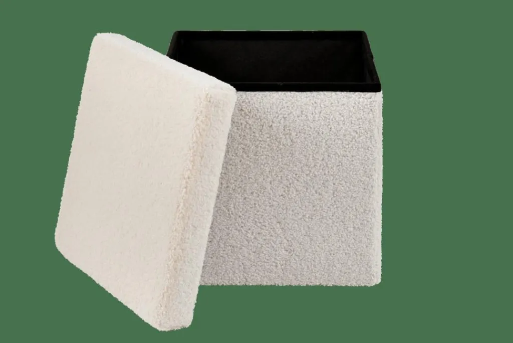 STOR Pouf Pliable Avec Rangement Blanc^CASA Discount