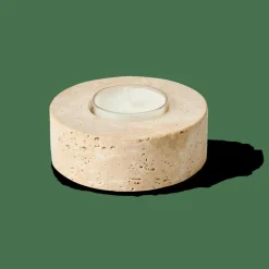 TRAVERTIN Support Bougie Chauffe-plat Naturel^CASA Outlet