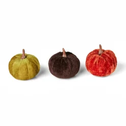 VELVET Citrouille Déco Set De 3 Multicolore^CASA Clearance