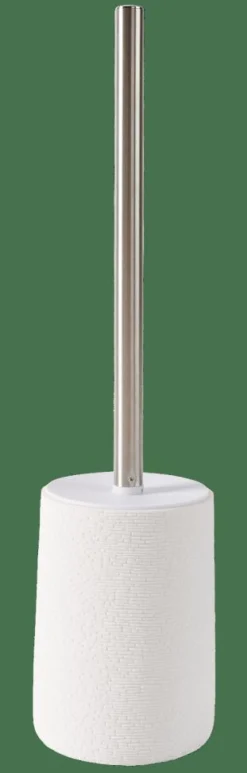 WHITE ELEGANCE Brosse WC Avec Support Blanc, Argent^CASA
