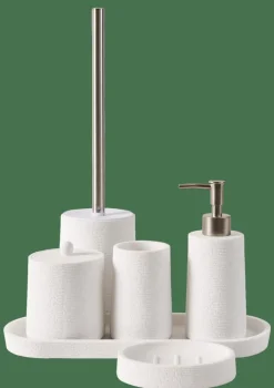 WHITE ELEGANCE Brosse WC Avec Support Blanc, Argent^CASA