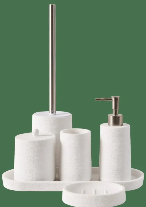 WHITE ELEGANCE Brosse WC Avec Support Blanc, Argent^CASA