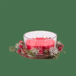 XMAS Bougie Avec Déco Rouge^CASA Online