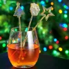 X-MAS Bâtonnets à Cocktail Set De 12 Mélange De 3 Formes Doré, Transparent^CASA Online