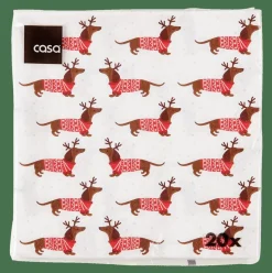 X-MAS DOG Set De 20 Serviettes Multicolore^CASA Sale