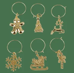 X-MAS GLAM Marque Verre Set De 6 Doré^CASA Clearance