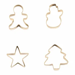 X-MAS Set à Pâtisserie 4P. Spatule Avec 3 Emporte-pièces Doré, Multicolore^CASA Online