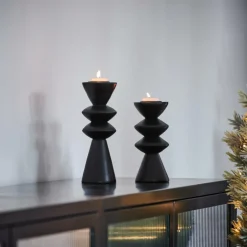 ZIGZAG Support Bougie Chauffe-plat Noir^CASA Sale