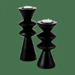 ZIGZAG Support Bougie Chauffe-plat Noir^CASA Sale